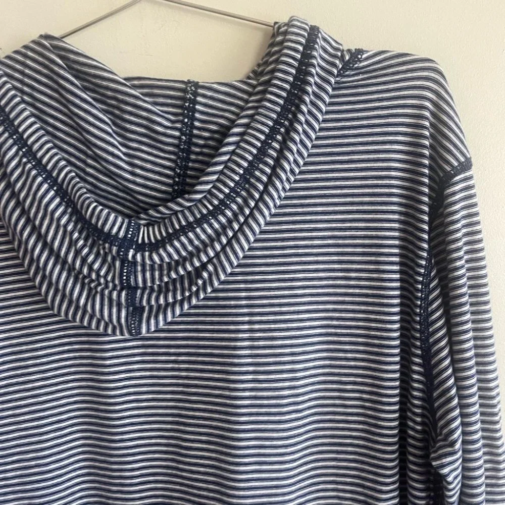 Ralph Lauren Denim & Supply Blue and White Striped Pullover Hoodie - Picture 7 of 9